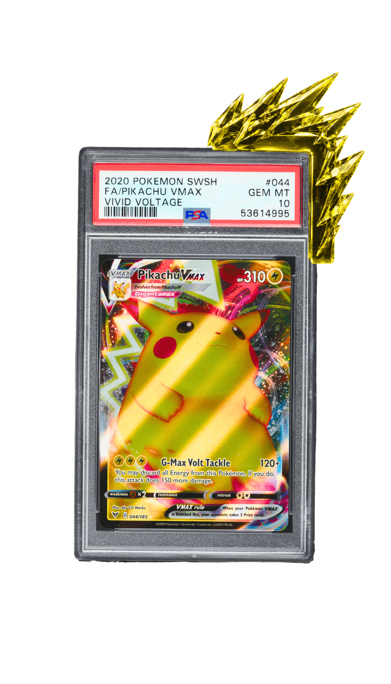 IONIX clipped to graded card slab